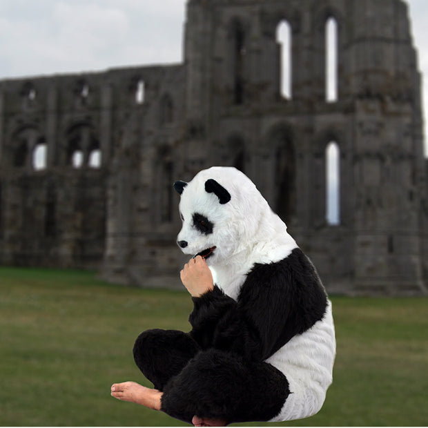 Cute Panda Plush Suit Headgear With A Movable Mouth