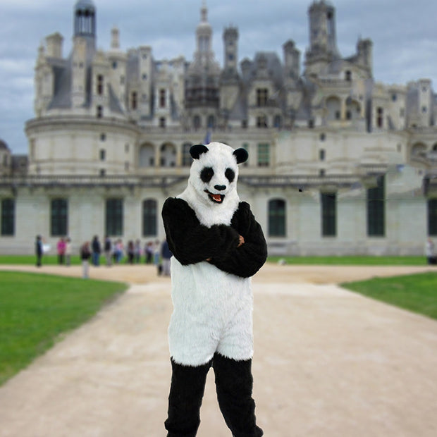 Cute Panda Plush Suit Headgear With A Movable Mouth